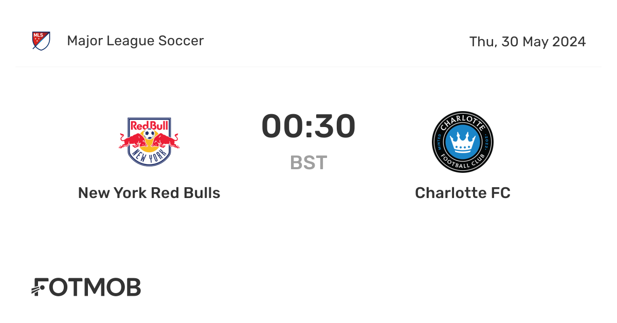 New York Red Bulls vs Charlotte FC - live score, predicted lineups and