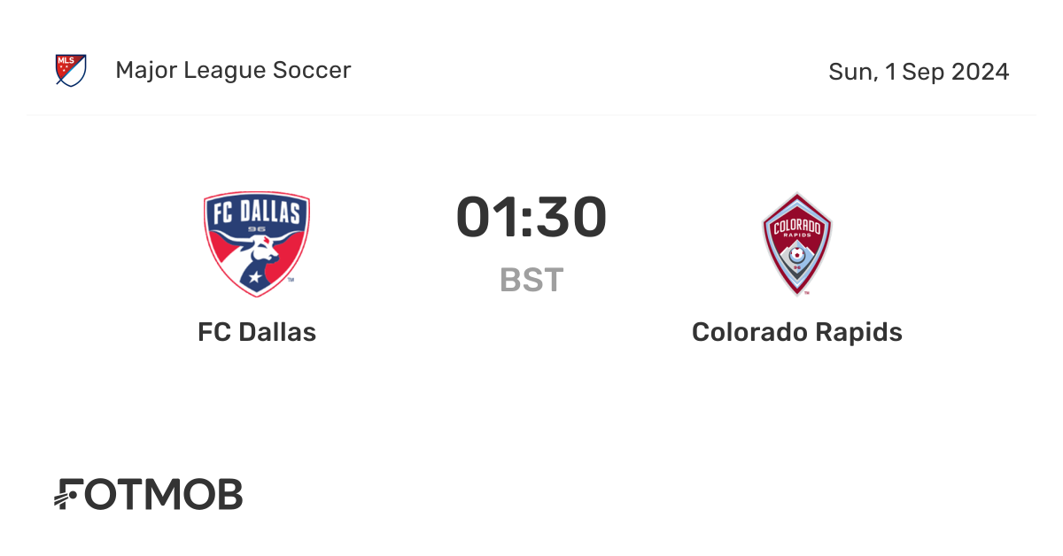 FC Dallas vs Colorado Rapids live score, predicted lineups and H2H stats