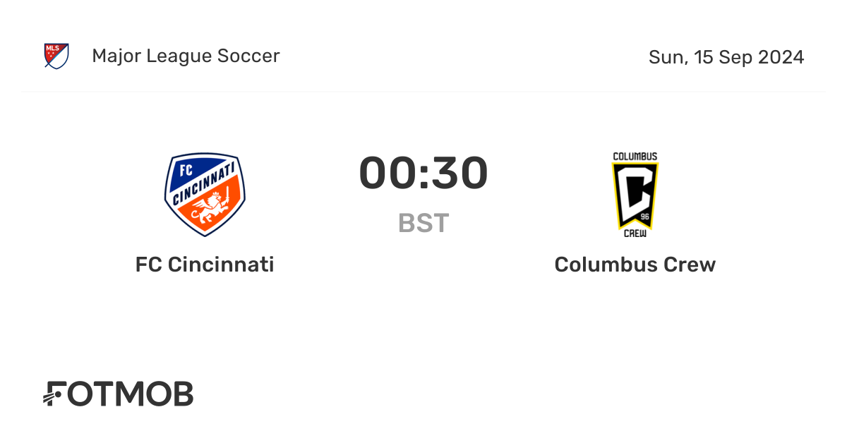 FC Cincinnati vs Columbus Crew live score, predicted lineups and H2H