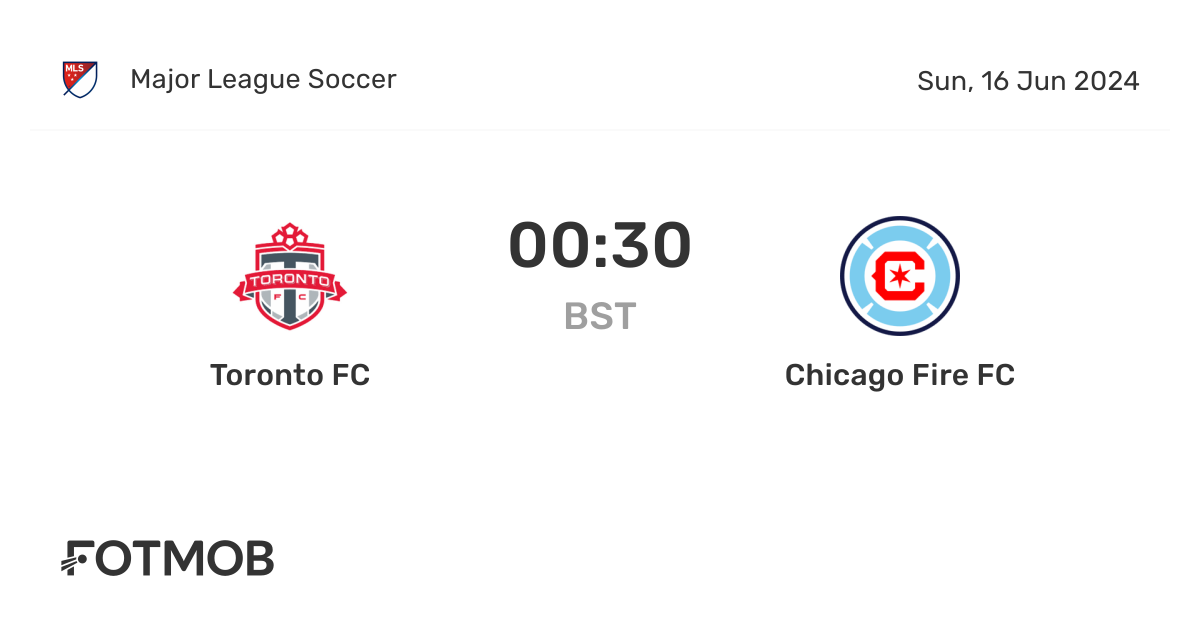 Toronto FC vs Chicago Fire FC live score, predicted lineups and H2H stats