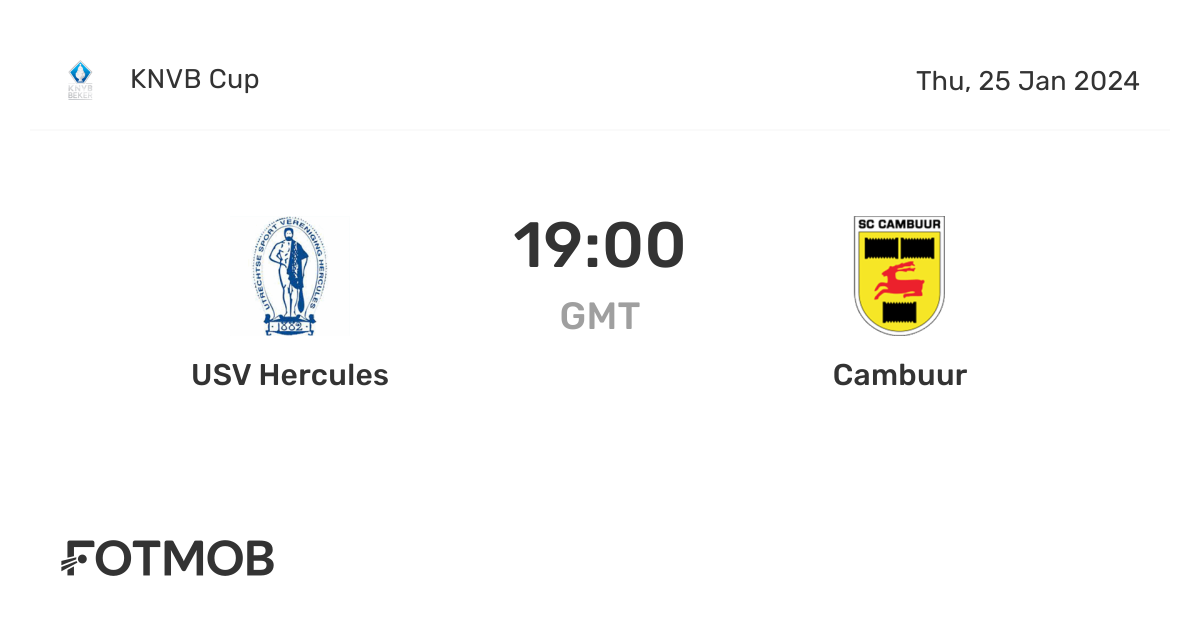 USV Hercules vs Cambuur live score,