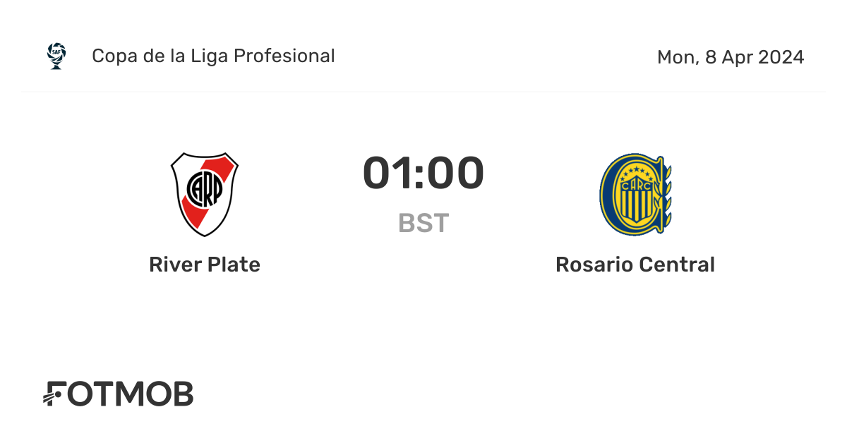 River Plate vs Rosario Central - marcador en vivo, alineaciones ...
