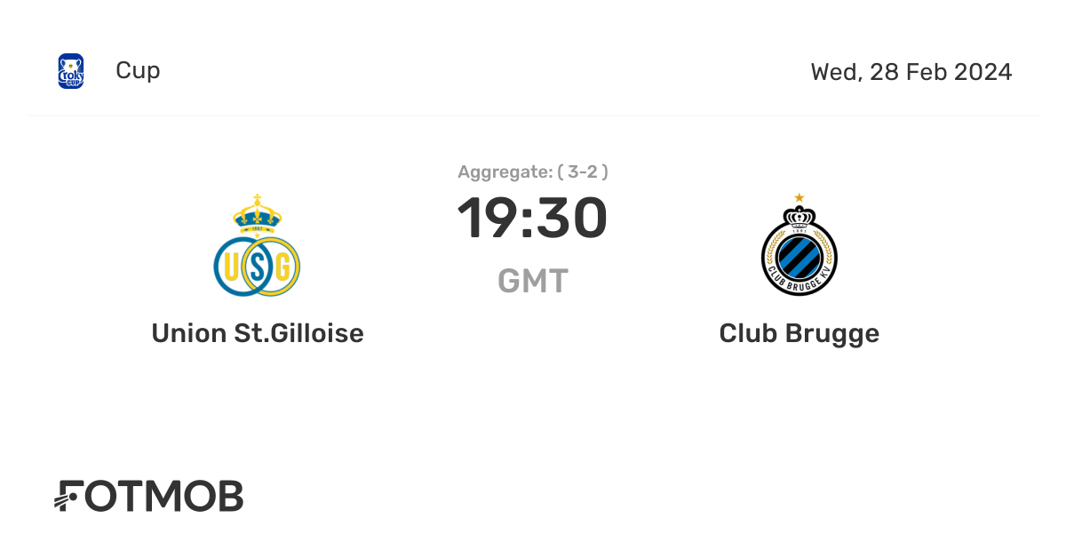 Union St.Gilloise tegen Club Brugge live score, voorspelde opstellingen en H2Hstatistieken
