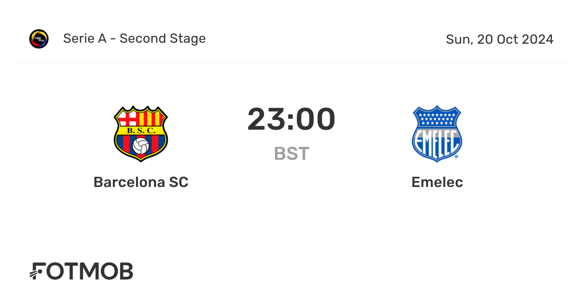 Barcelona SC vs Emelec - marcador en vivo, alineaciones previstas y ...