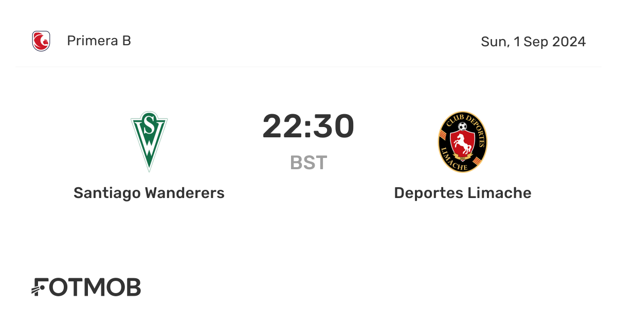 Santiago Wanderers vs Deportes Limache - live score, predicted lineups ...