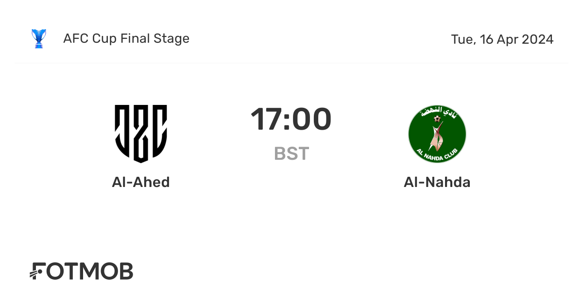 AlAhed vs AlNahda live score, predicted lineups and H2H stats