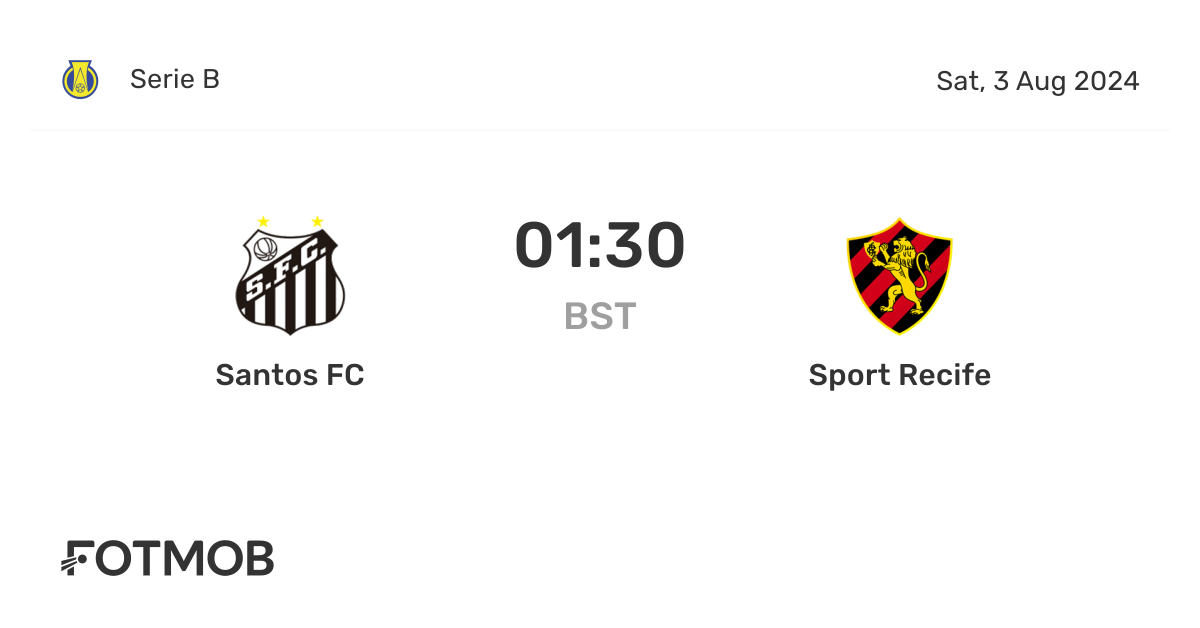 Santos FC vs Sport Recife - marcador en vivo, alineaciones previstas y ...