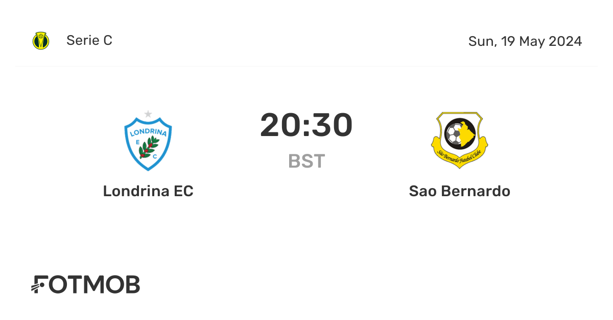 Londrina EC vs Sao Bernardo - marcador en vivo, alineaciones previstas ...