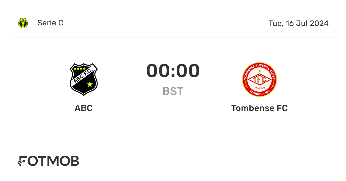 ABC x Tombense FC - placar ao vivo, escalações prováveis e estatísticas H2H