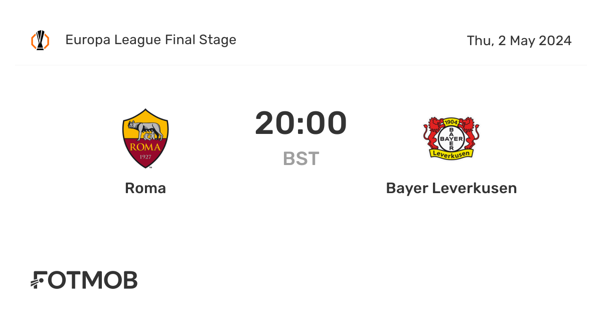 Roma vs Bayer Leverkusen live score, predicted lineups and H2H stats