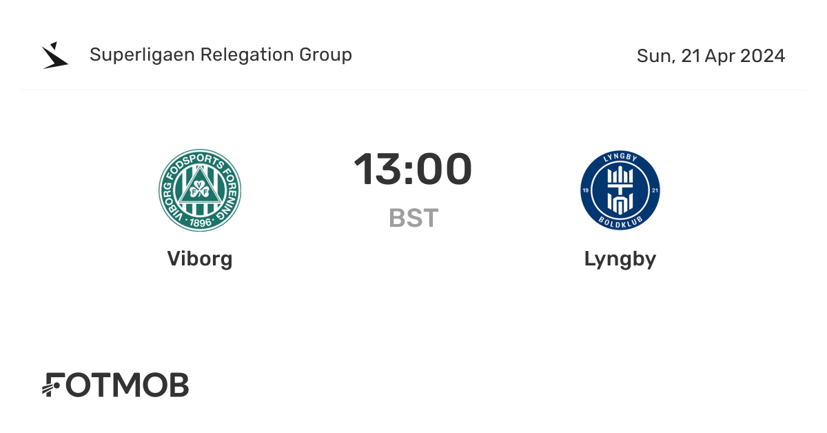 vs Lyngby live score, predicted lineups and H2H stats