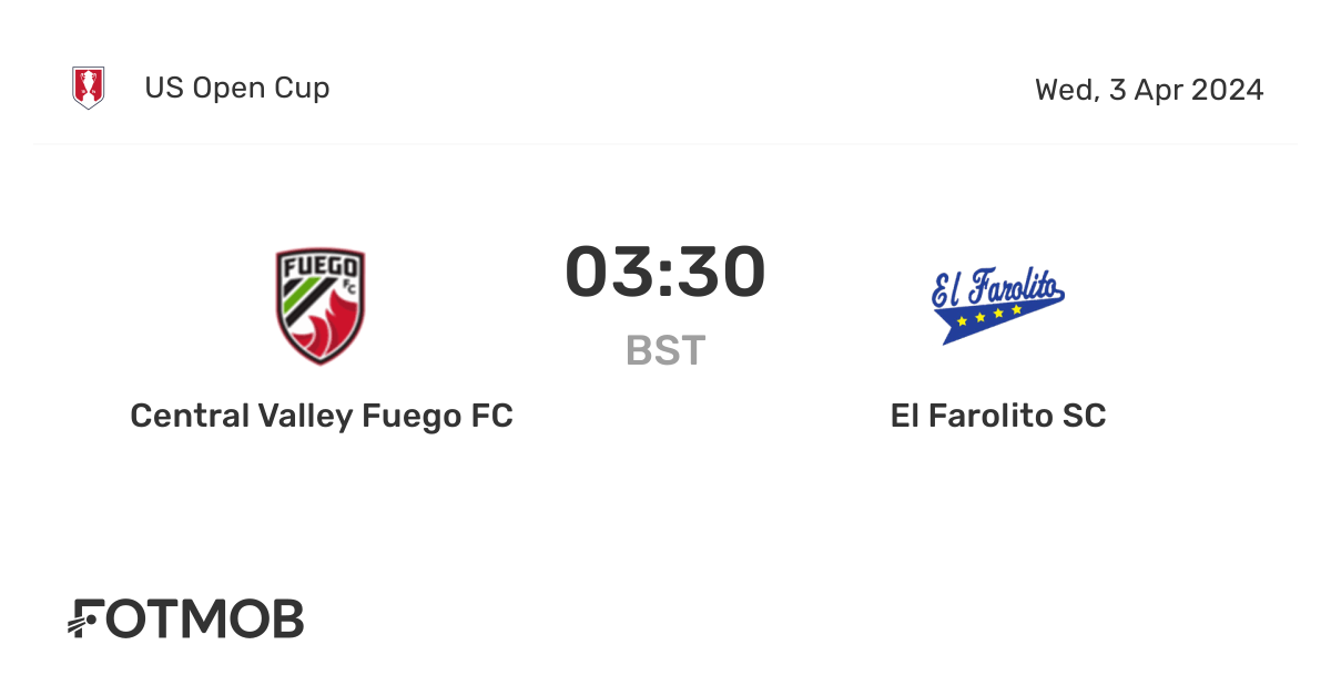 Central Valley Fuego FC vs El Farolito SC live score, predicted lineups and H2H stats
