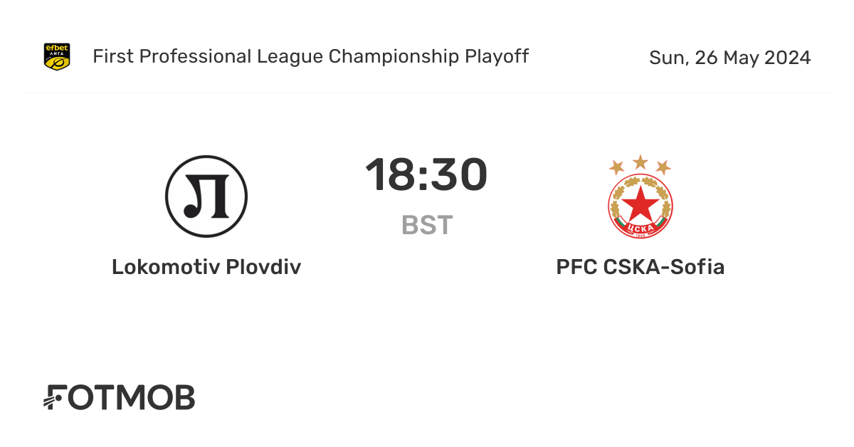 Lokomotiv Plovdiv vs PFC CSKASofia live score, predicted lineups and