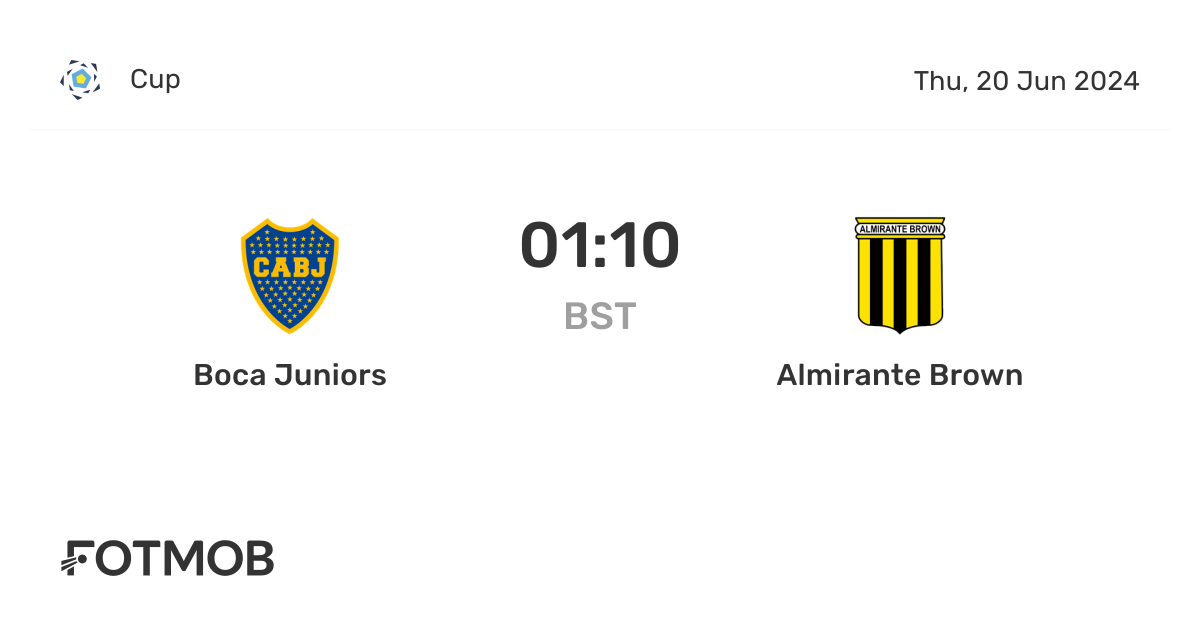 Boca Juniors vs Almirante Brown - live score, predicted lineups and H2H