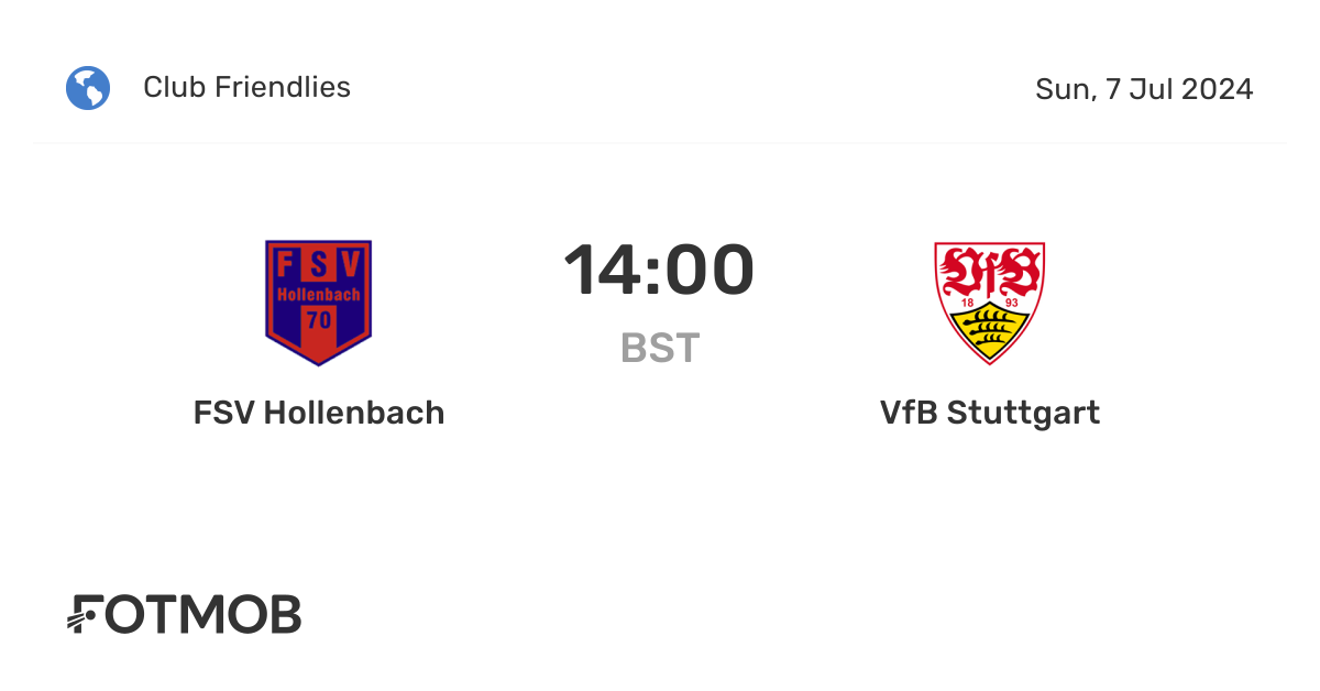 FSV Hollenbach vs VfB Stuttgart live score, predicted lineups and H2H stats