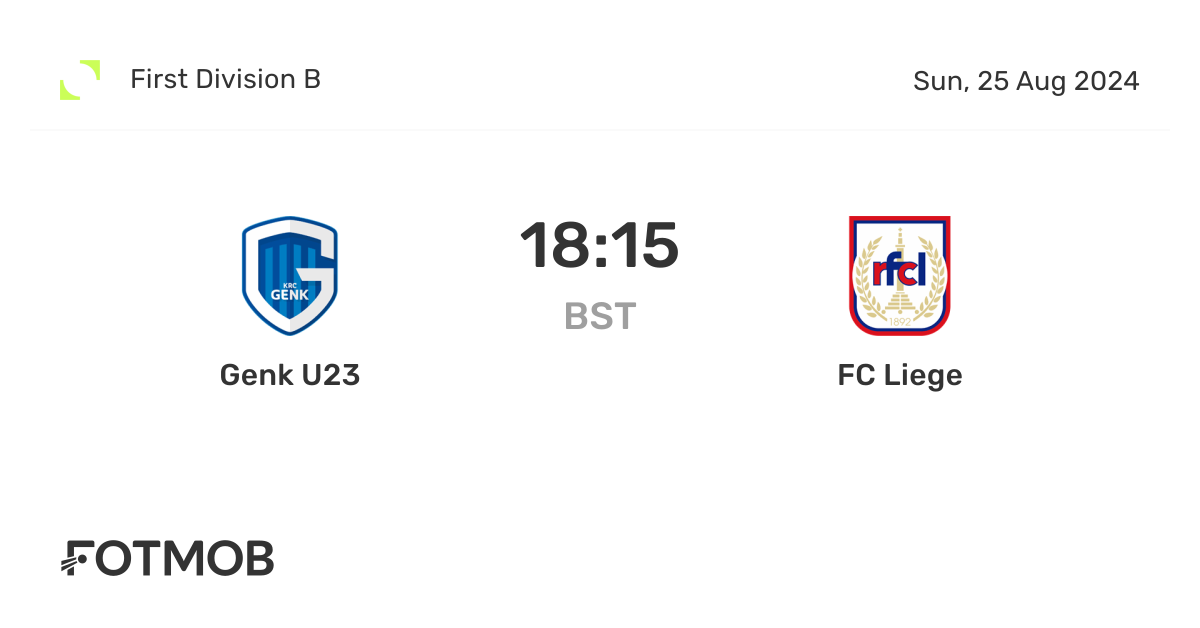 Genk U23 vs FC Liege live score, predicted lineups and H2H stats