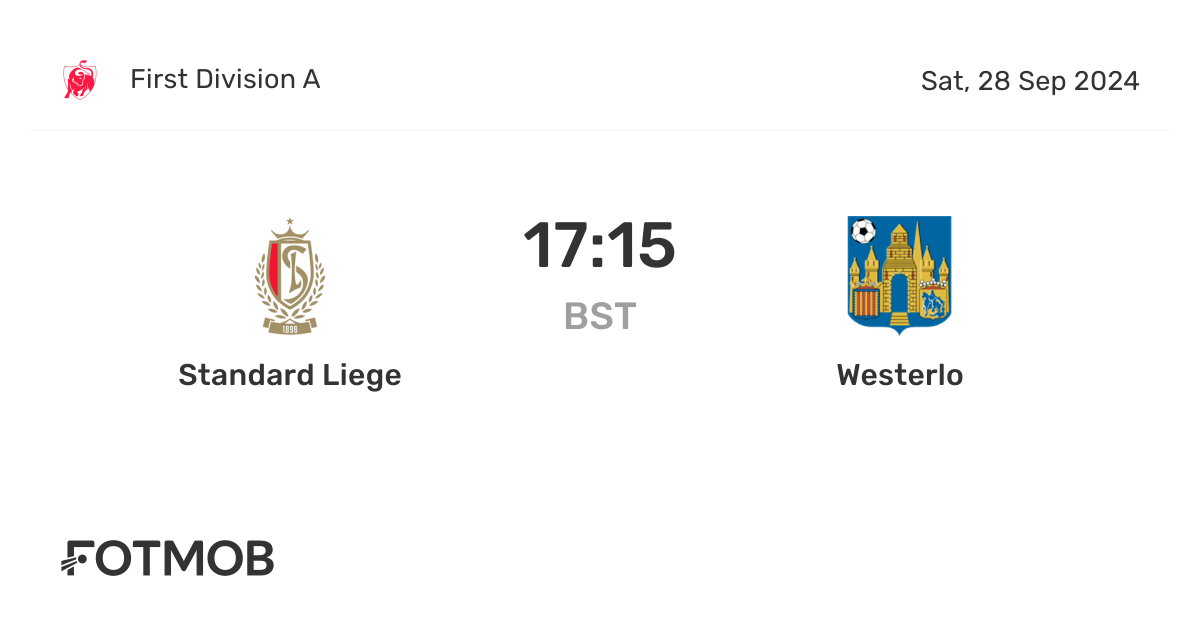 Standard Liege vs Westerlo live score, predicted lineups and H2H stats