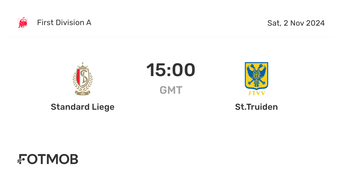 Standard Liege vs St.Truiden live score, predicted lineups and H2H stats