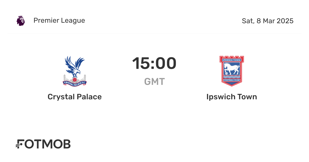 Crystal Palace vs Ipswich Town - live score, predicted lineups and H2H ...
