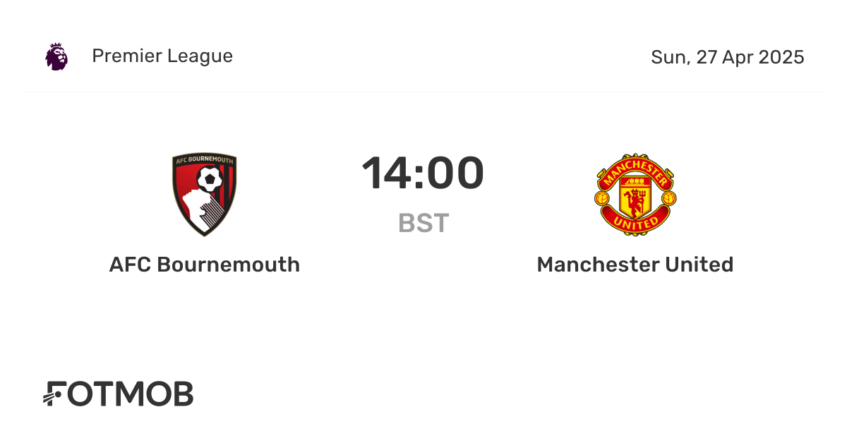 AFC Bournemouth vs Manchester United - live score, predicted lineups ...