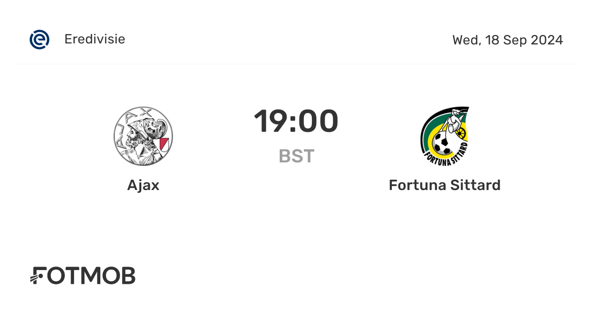 Ajax x Fortuna Sittard - placar ao vivo, escalações prováveis e ...