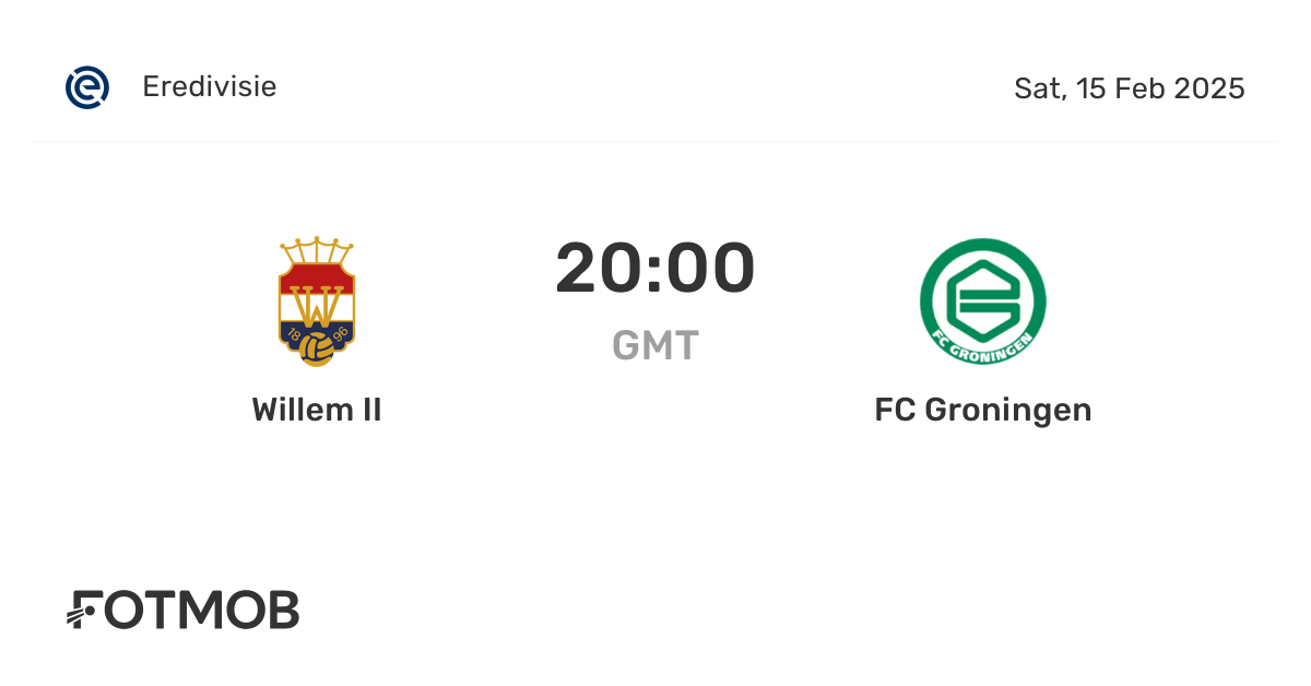 Willem II vs FC Groningen live score, predicted lineups and H2H stats