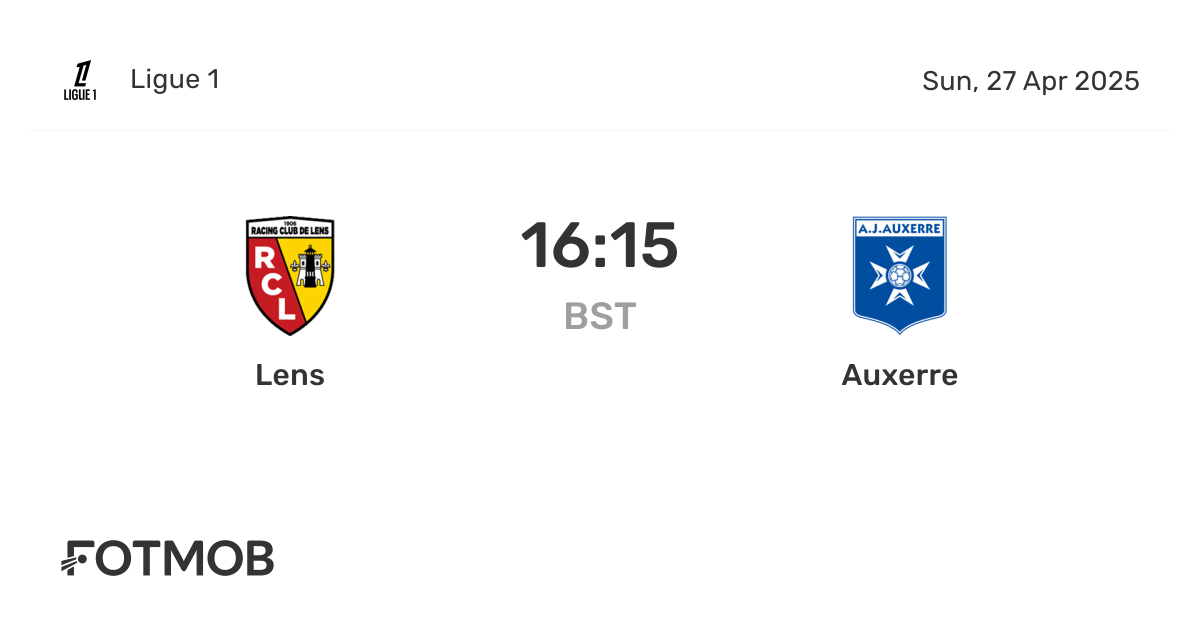 Lens vs Auxerre - live score, predicted lineups and H2H stats