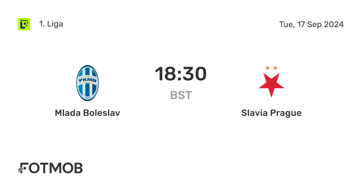 Mlada Boleslav vs Slavia Prague - live score, predicted lineups and H2H ...