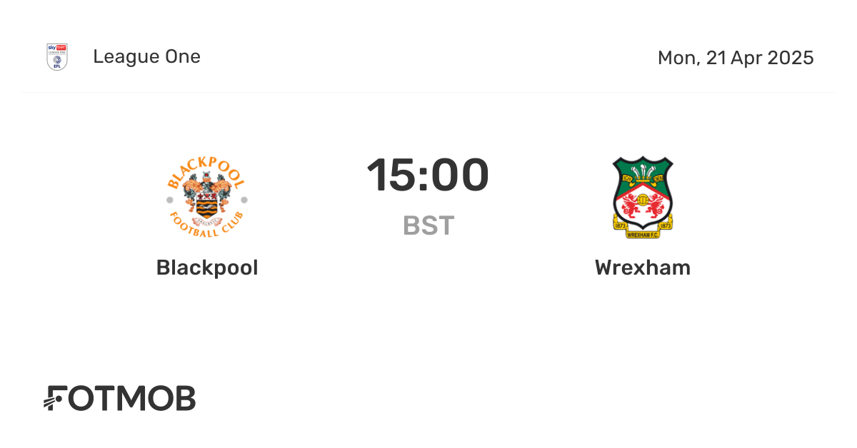 Blackpool vs Wrexham - live score, predicted lineups and H2H stats