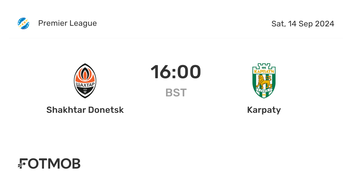 Shakhtar Donetsk vs Karpaty - marcador en vivo, alineaciones previstas ...