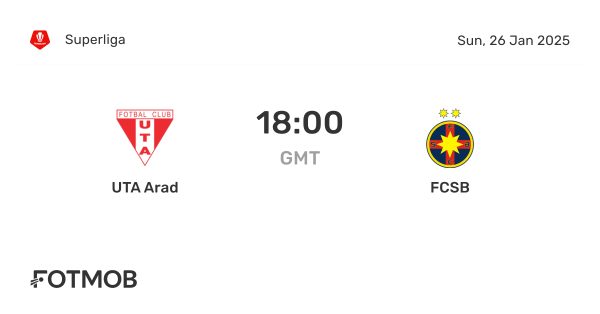 UTA Arad vs FCSB live score, predicted lineups and H2H stats