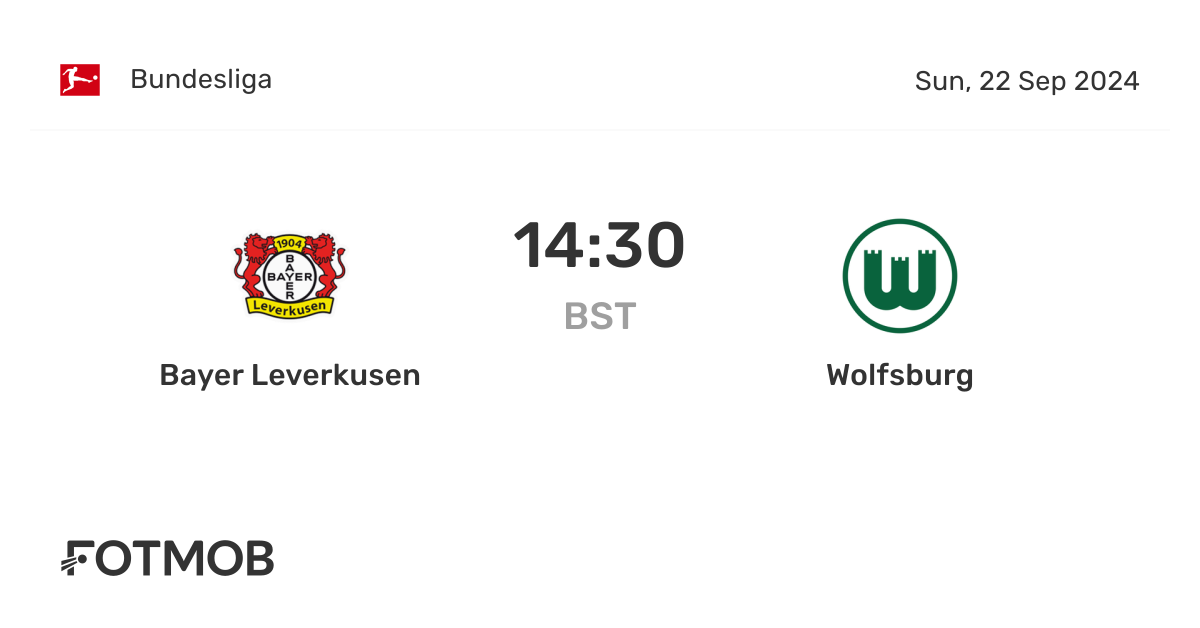 Bayer Leverkusen x Wolfsburg - placar ao vivo, escalações prováveis e ...