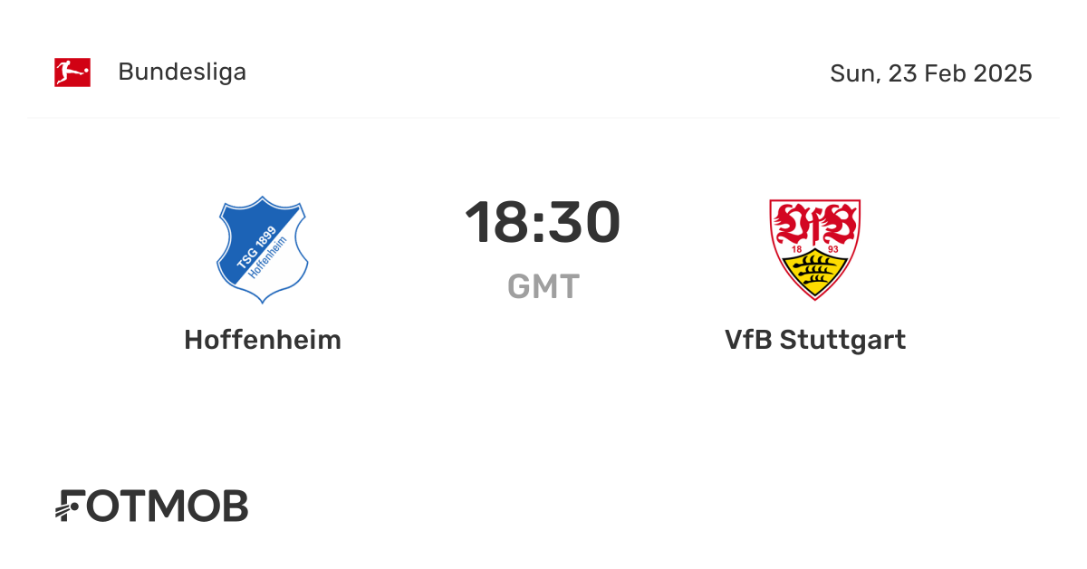 Hoffenheim x VfB Stuttgart - placar ao vivo, escalações prováveis e ...