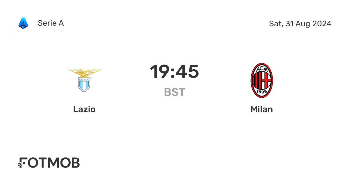 Lazio vs AC Milan - marcador en vivo, alineaciones previstas y ...