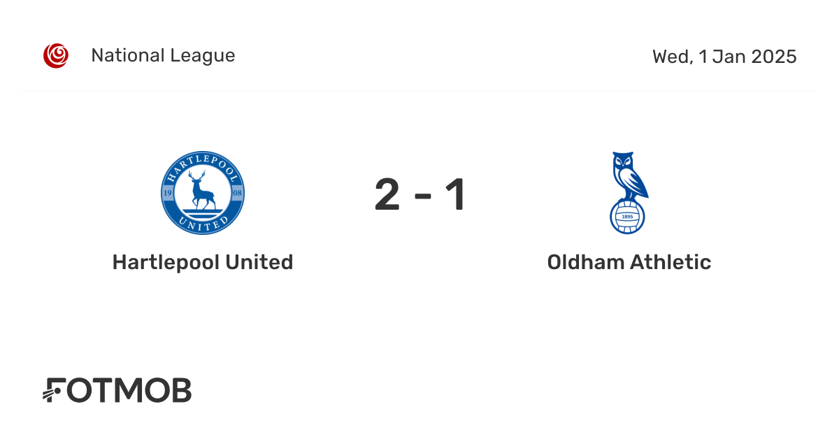 Hartlepool United vs Oldham Athletic - live score, predicted lineups ...
