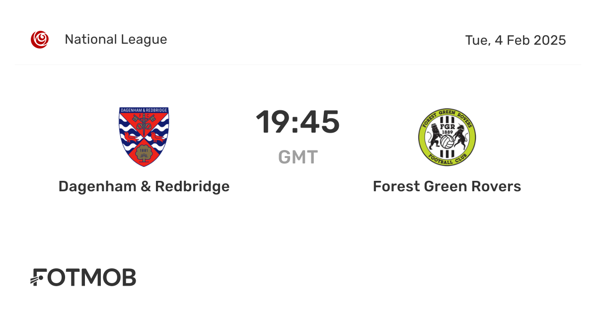 Dagenham & Redbridge vs Forest Green Rovers - live score, predicted ...