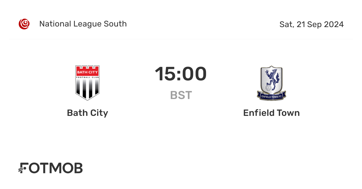Bath City vs Enfield Town - live score, predicted lineups and H2H stats