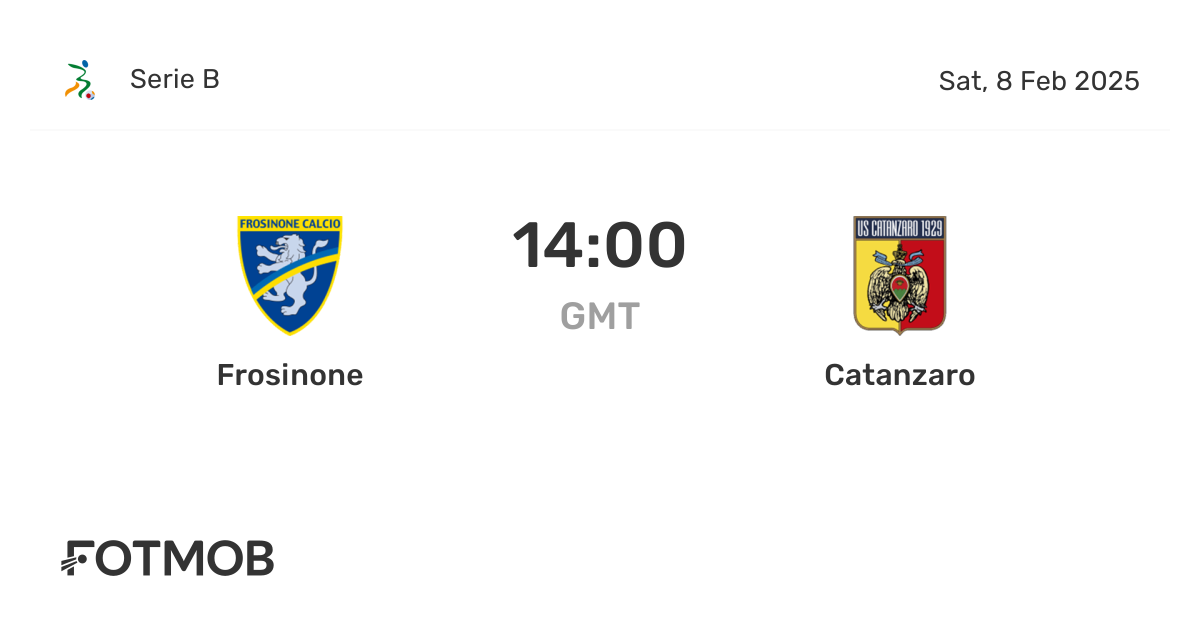 Frosinone vs Catanzaro - live score, predicted lineups and H2H stats