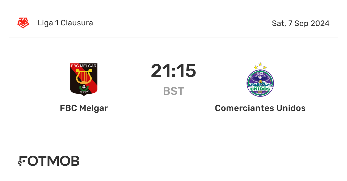 FBC Melgar vs Comerciantes Unidos - marcador en vivo, alineaciones ...