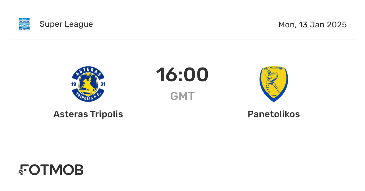 Asteras Tripolis vs Panetolikos - live score, predicted lineups and H2H ...