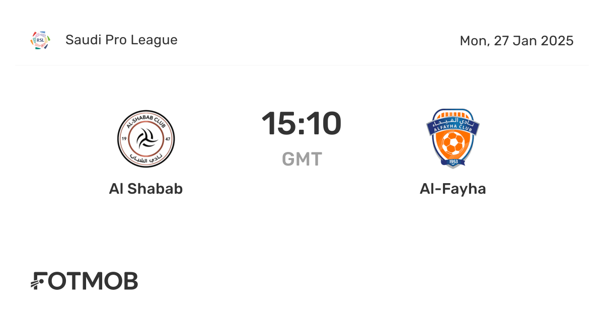 Al Shabab vs Al-Fayha - marcador en vivo, alineaciones previstas y ...