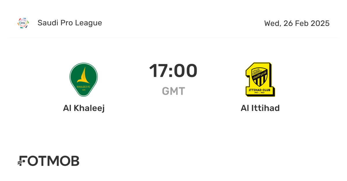 Al Khaleej vs Al Ittihad - resultado ao vivo, equipas iniciais ...