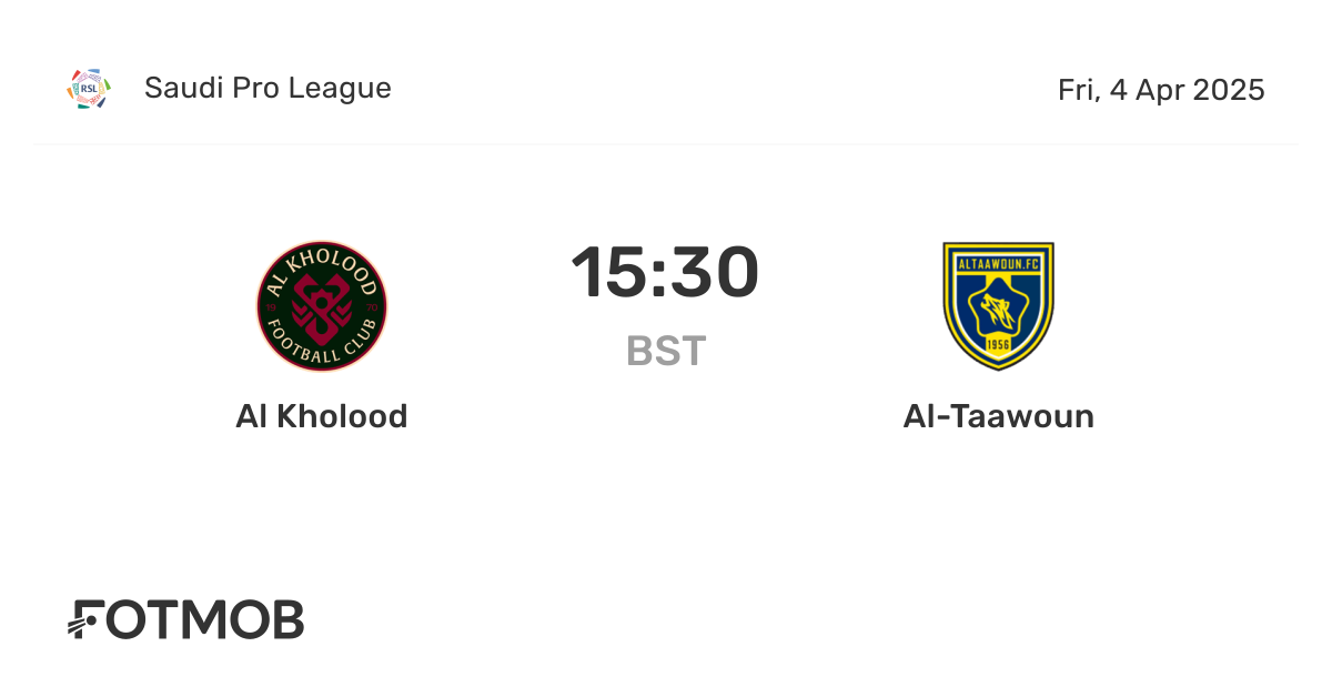 Al Kholood vs Al-Taawoun - live score, predicted lineups and H2H stats
