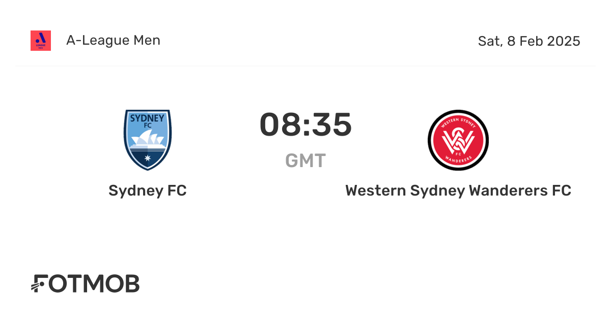 Sydney FC vs Western Sydney Wanderers FC live score, predicted lineups and H2H stats