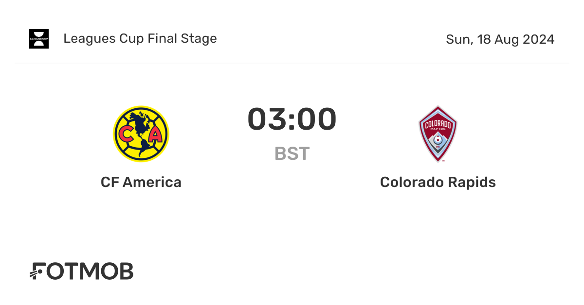 CF America vs Colorado Rapids - live score, predicted lineups and H2H stats