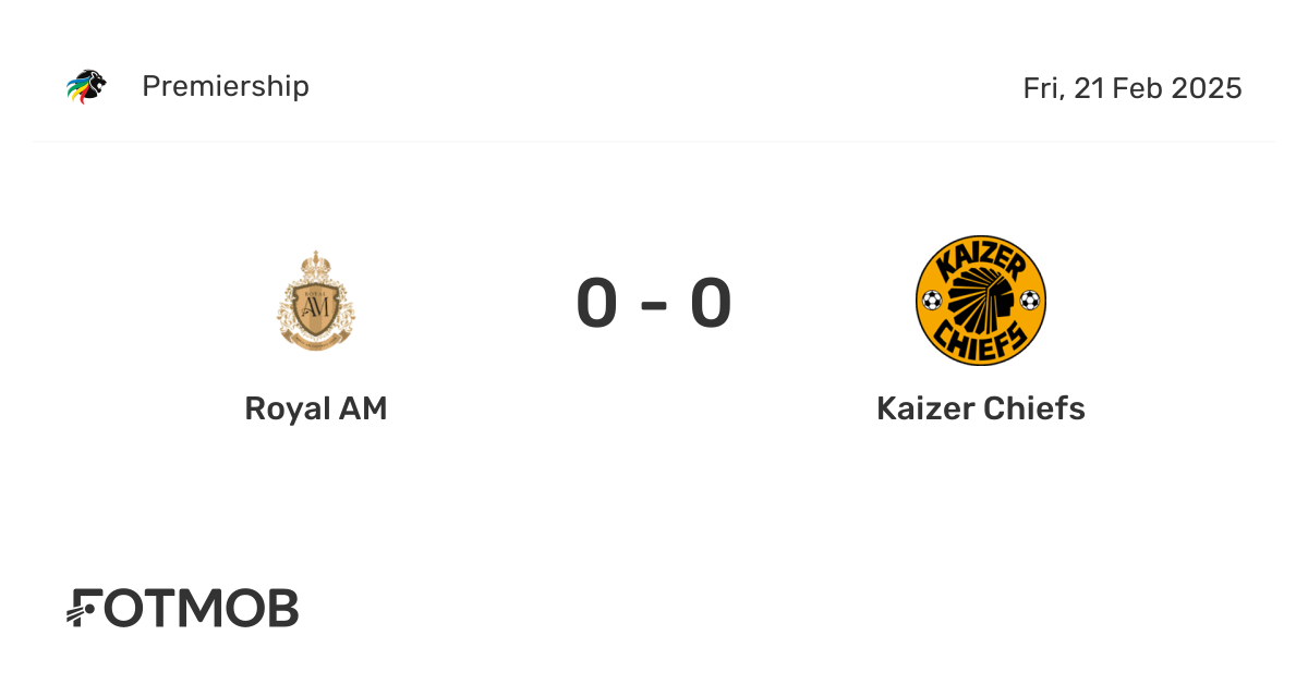 Royal AM vs Kaizer Chiefs - 实时比分、预计首发阵容和对战纪录