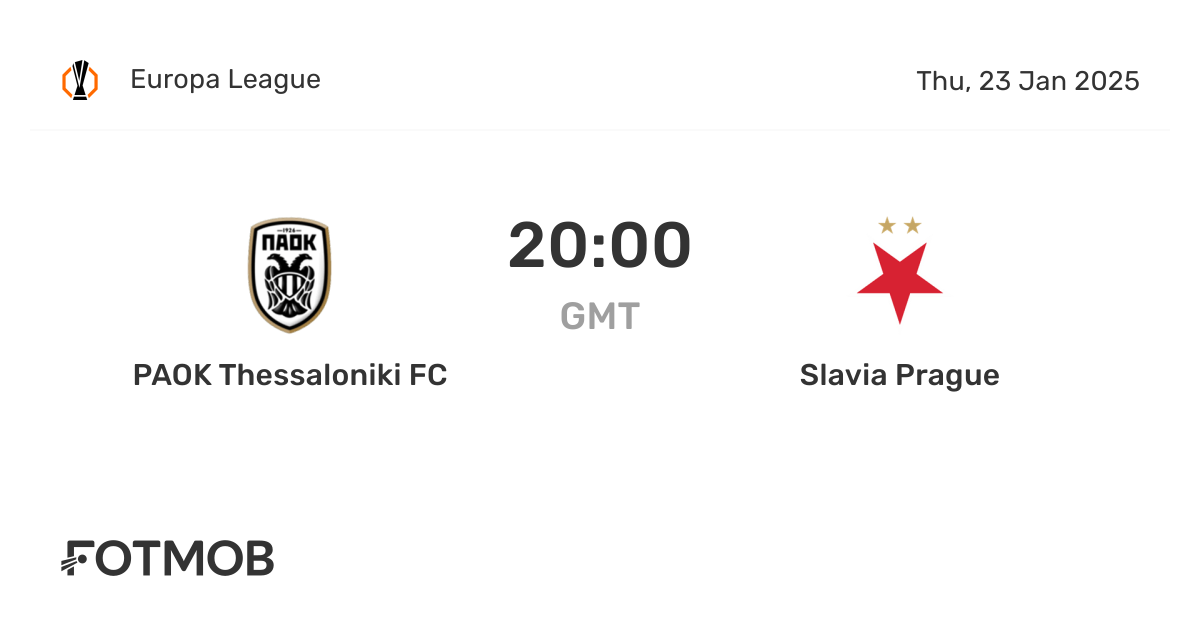 PAOK Thessaloniki FC vs Slavia Prague - live score, predicted lineups ...
