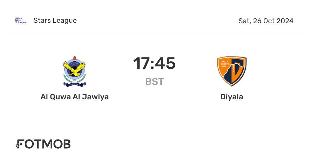 Al Quwa Al Jawiya vs Diyala - live score, predicted lineups and H2H stats