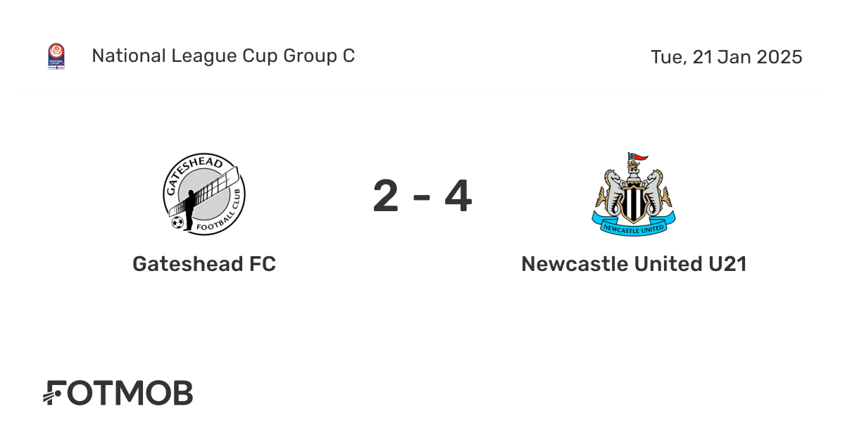 Gateshead FC vs Newcastle United Academy - live score, predicted ...