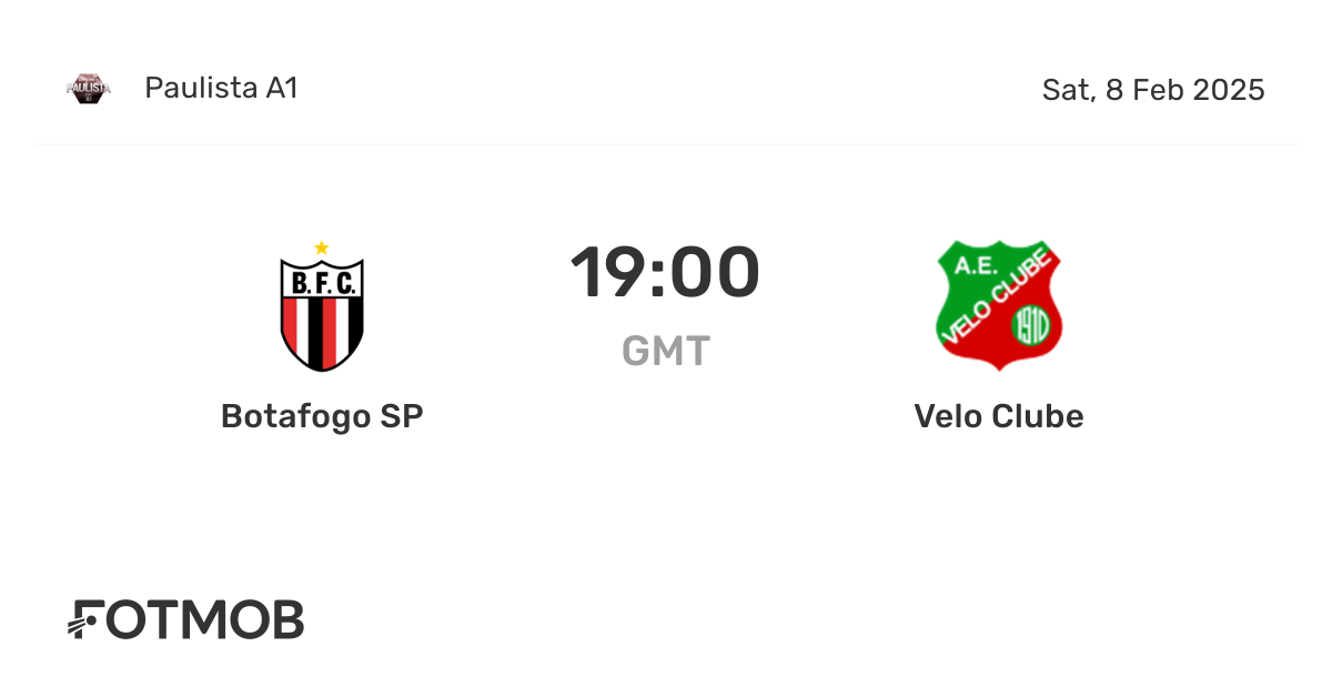 Botafogo SP vs Velo Clube - live score, predicted lineups and H2H stats